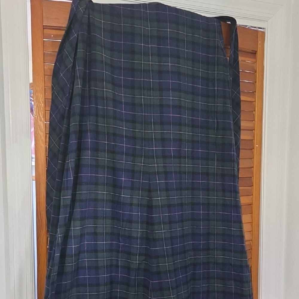 Armani Exchange Asymmetrical Skirt - Black and Green Plaid